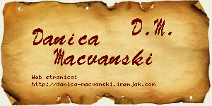 Danica Mačvanski vizit kartica